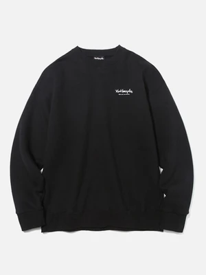 (MG1807CR06) BROKEN SKATEBOARD DRAWING CREWNECK BLACK